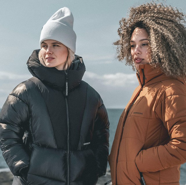 Two women in winter clothing