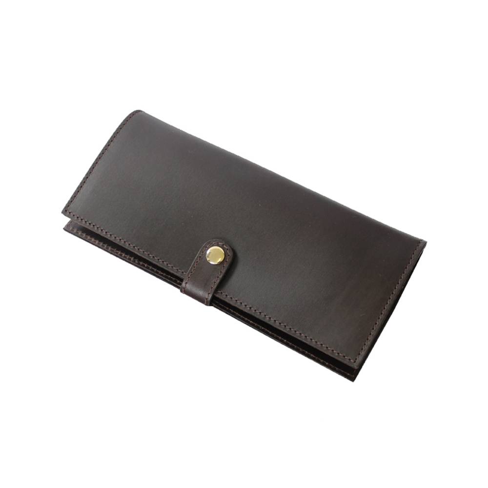 Teales Premium Leather Double License Wallet - Dark Brown