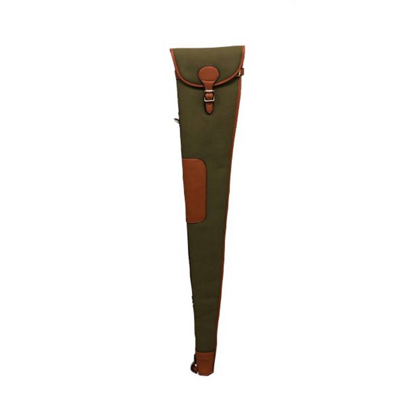 Maremmano Green Canvas & Tan Leather Shotgun Slip - 32 Inch Barrels