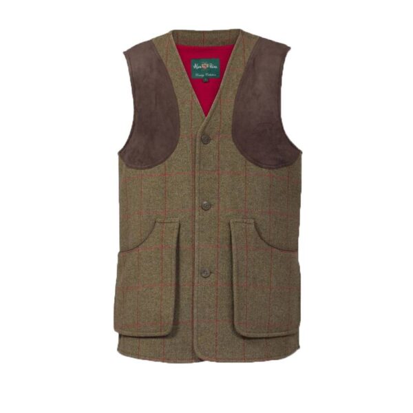 Alan Paine Mens Combrook Tweed Waistcoat (Sage)